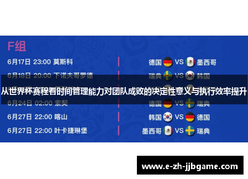 从世界杯赛程看时间管理能力对团队成败的决定性意义与执行效率提升